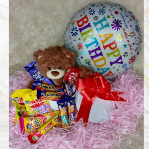 Mega Sweet Tooth Celebration box filled with chocolates, sweets and a balloon